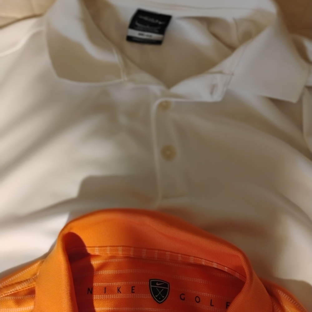 Nike Men's Polo Shirt in White and Orange